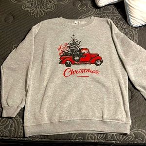 Never worn- Christmas sweatshirt with red truck